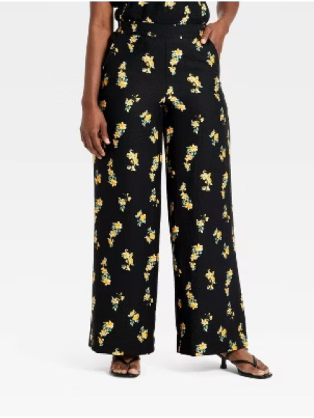 Slub Crepe Printed Pants from A New Day - NWT szL